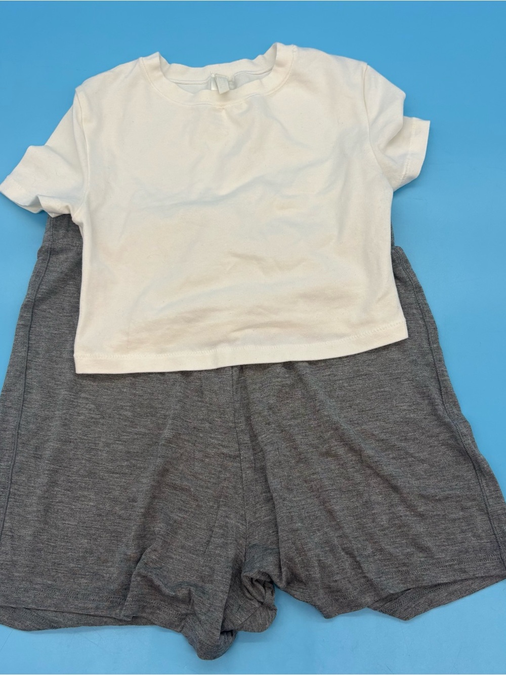 SKIMS Pajama Sleep Shorts - Heather Gray - New With Tags and Crop Sleep Top XXS